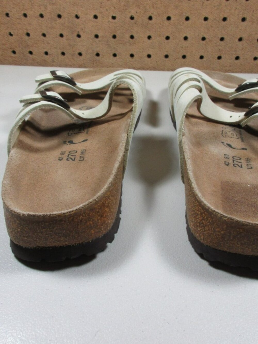 Birkenstock womens light khaki Grenada leather slide sandals 11 M - Picture 4 of 6